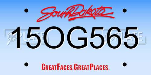 15OG565 South Dakota License Plate