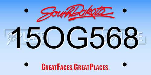 15OG568 South Dakota License Plate