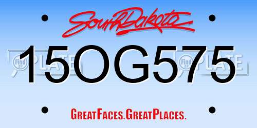15OG575 South Dakota License Plate