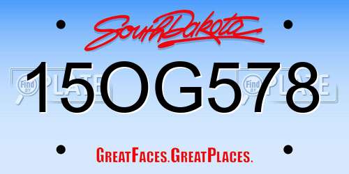 15OG578 South Dakota License Plate