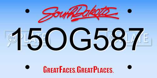 15OG587 South Dakota License Plate