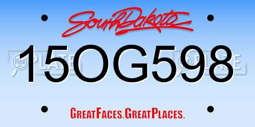 15OG598 South Dakota License Plate