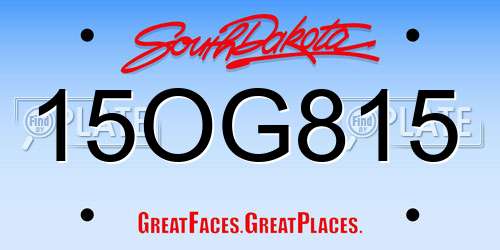 15OG815 South Dakota License Plate