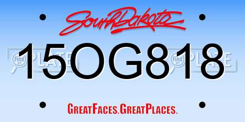 15OG818 South Dakota License Plate