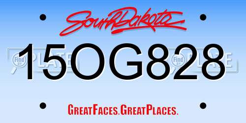 15OG828 South Dakota License Plate