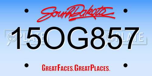 15OG857 South Dakota License Plate