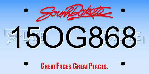 15OG868 South Dakota License Plate