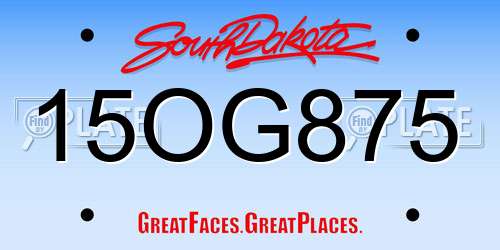 15OG875 South Dakota License Plate