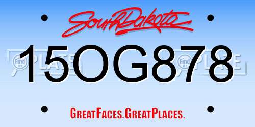 15OG878 South Dakota License Plate