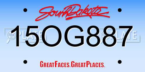 15OG887 South Dakota License Plate