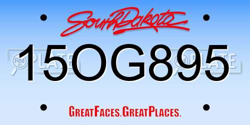 15OG895 South Dakota License Plate