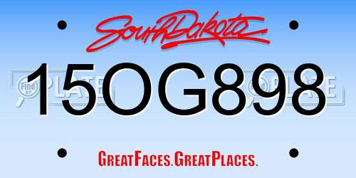 15OG898 South Dakota License Plate