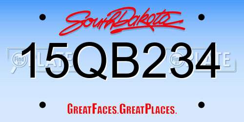 15QB234 South Dakota License Plate