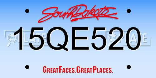 15QE520 South Dakota License Plate