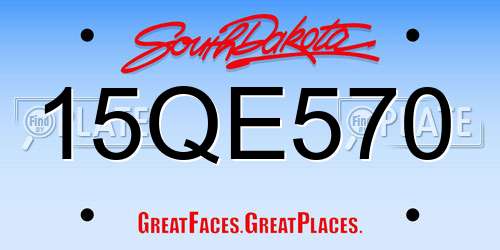 15QE570 South Dakota License Plate