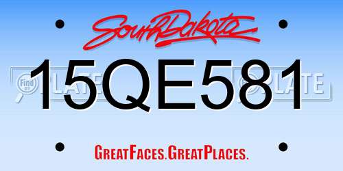 15QE581 South Dakota License Plate