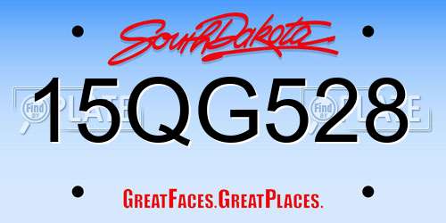 15QG528 South Dakota License Plate