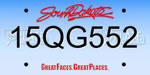 15QG552 South Dakota License Plate