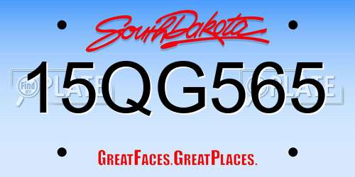 15QG565 South Dakota License Plate