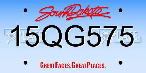 15QG575 South Dakota License Plate