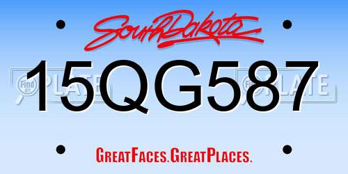 15QG587 South Dakota License Plate