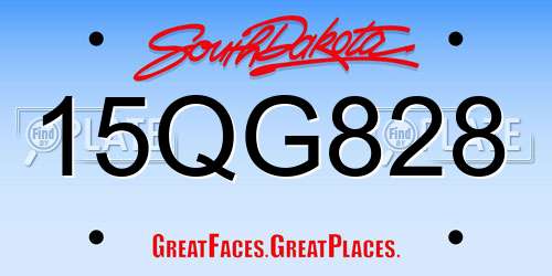 15QG828 South Dakota License Plate