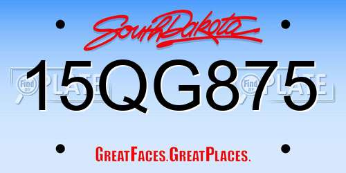 15QG875 South Dakota License Plate