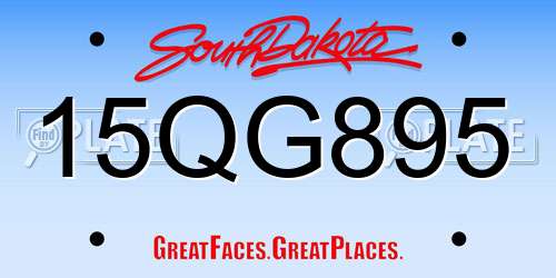 15QG895 South Dakota License Plate