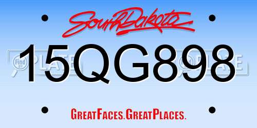 15QG898 South Dakota License Plate