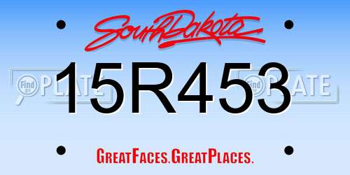 15R453 South Dakota License Plate