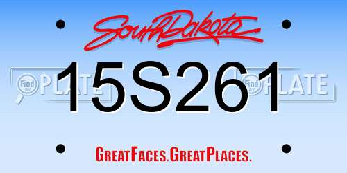 15S261 South Dakota License Plate