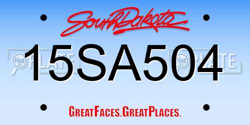 15SA504 South Dakota License Plate