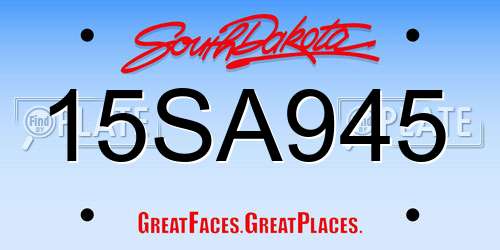 15SA945 South Dakota License Plate
