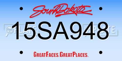 15SA948 South Dakota License Plate