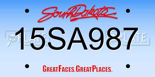 15SA987 South Dakota License Plate