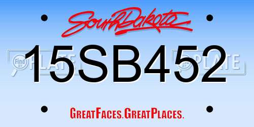 15SB452 South Dakota License Plate