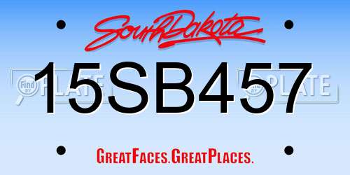 15SB457 South Dakota License Plate