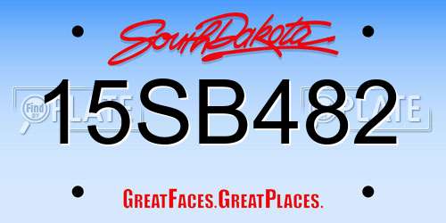 15SB482 South Dakota License Plate