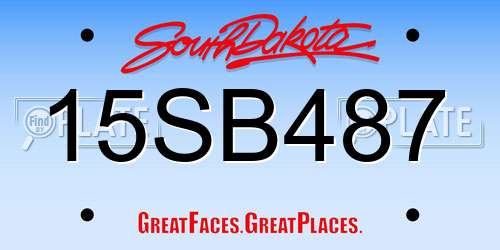 15SB487 South Dakota License Plate