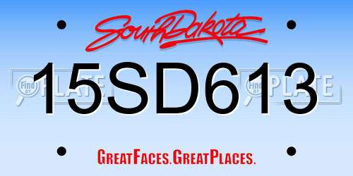 15SD613 South Dakota License Plate