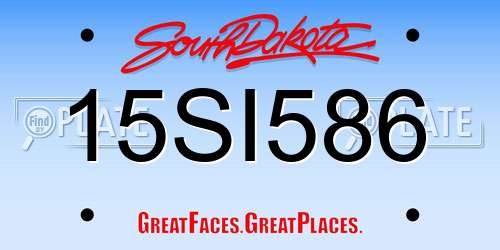 15SI586 South Dakota License Plate