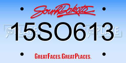 15SO613 South Dakota License Plate