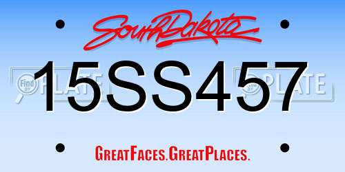 15SS457 South Dakota License Plate