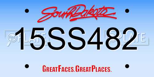 15SS482 South Dakota License Plate