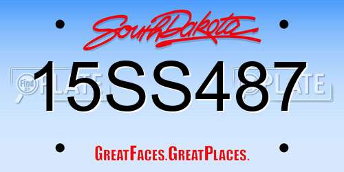 15SS487 South Dakota License Plate