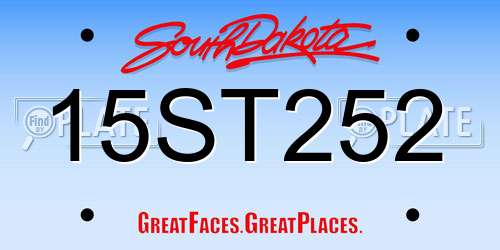 15ST252 South Dakota License Plate