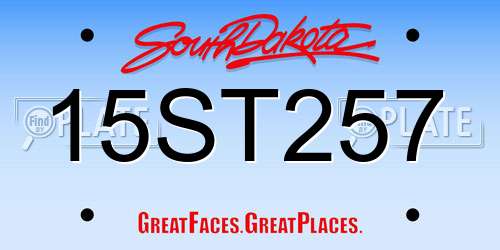 15ST257 South Dakota License Plate