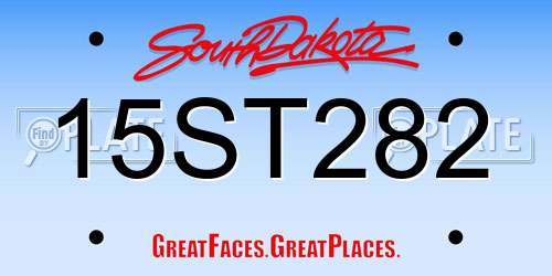 15ST282 South Dakota License Plate