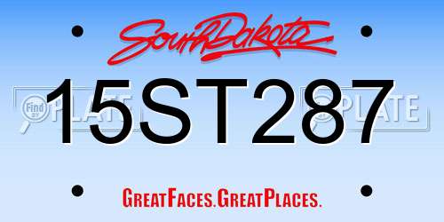 15ST287 South Dakota License Plate