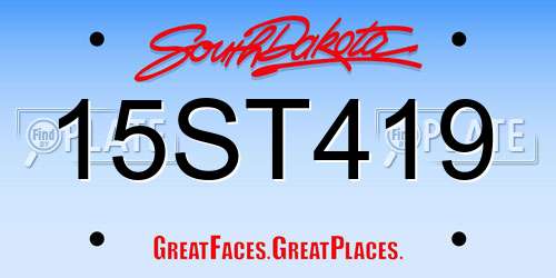 15ST419 South Dakota License Plate